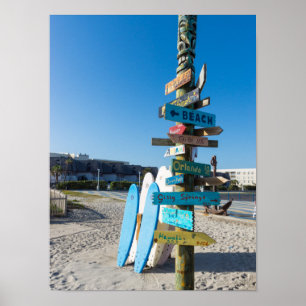 Cocoa Beach Tiki Totem Poster
