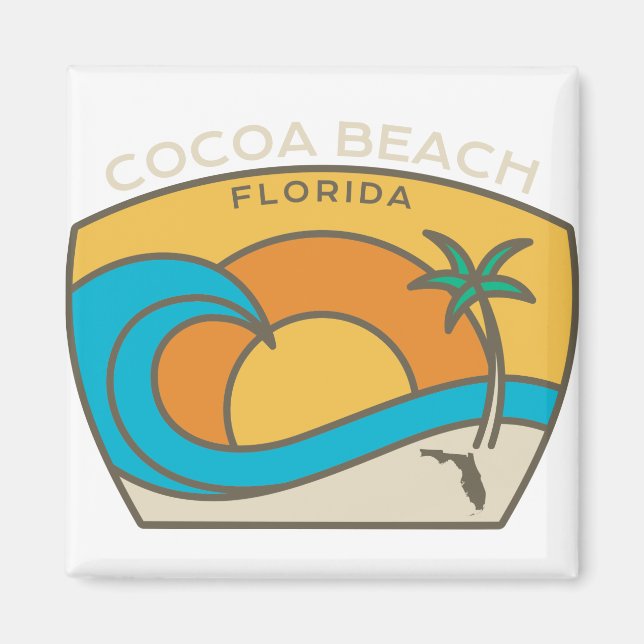 Cocoa Beach Wave Magnet (Front)