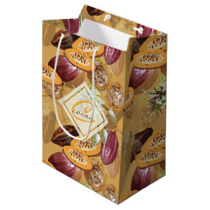 Cocoa Beans, Chocolate Flowers, Nature's Gifts Medium Gift Bag
