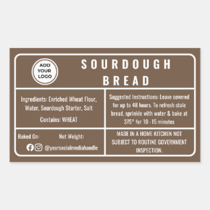 Cocoa Brown Cottage Law Sourdough Bread Label