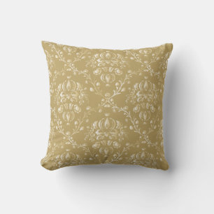 Cocoa Brown Damask Cushion