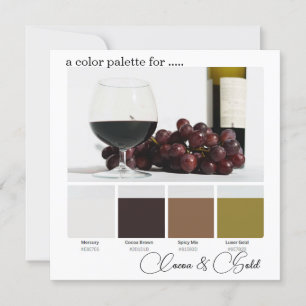 Cocoa Brown Gold Elegant Colour Palette Card