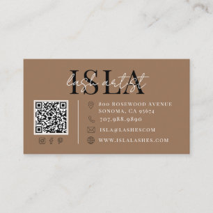 Cocoa Brown Lash Artist Business Card