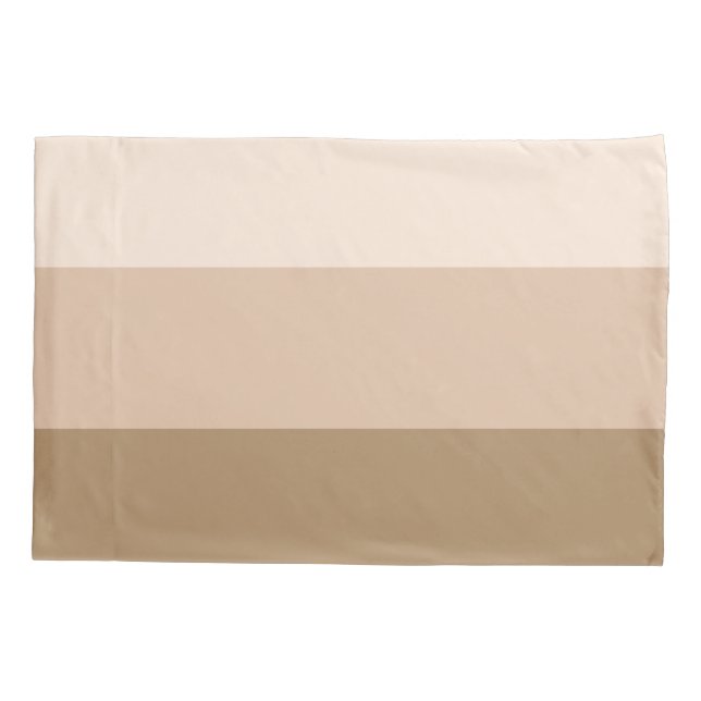 Cocoa Brown Ombre Striped Pillowcase (Back-Left)