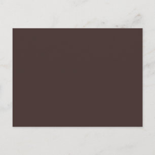 Cocoa Brown Solid Trend Colour Background Postcard
