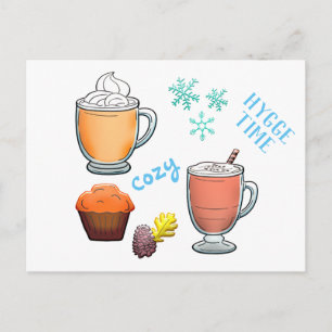 Cocoa Coffee Cosy Winter Hygge Time Postcard