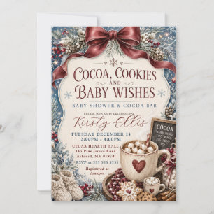 Cocoa, Cookies and Baby Wishes Baby Shower Invitation