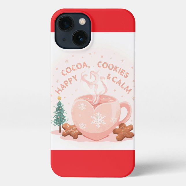 Cocoa, Cookies & Calm – Pastel Christmas CoT-Shirt iPhone Case (Back)