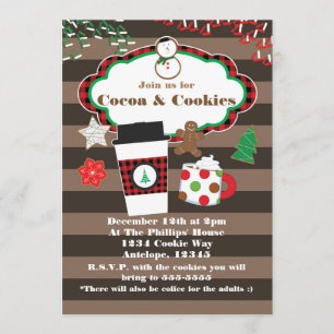 Cocoa & Cookies Christmas Holiday Party Invitation