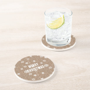Cocoa Cream Snowflakes Christmas Coaster