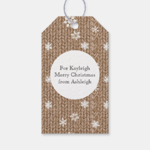 Cocoa Cream Snowflakes Christmas Gift Tags