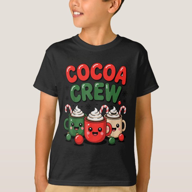 Cocoa Crew Christmas Hot Chocolate Pajamas For Fam T-Shirt (Front)