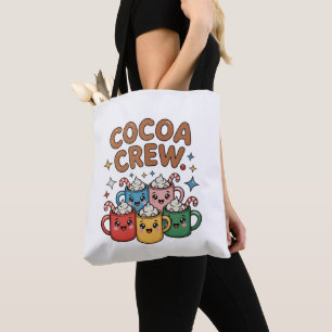 Cocoa Crew Hot Chocolate Kawaii Christmas Xmas Tote Bag