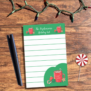 Cocoa Cup Red Green Holiday Family Post-It Notes