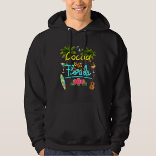 Cocoa Florida Beach Summer Palm Surf Sun Set Palm  Hoodie