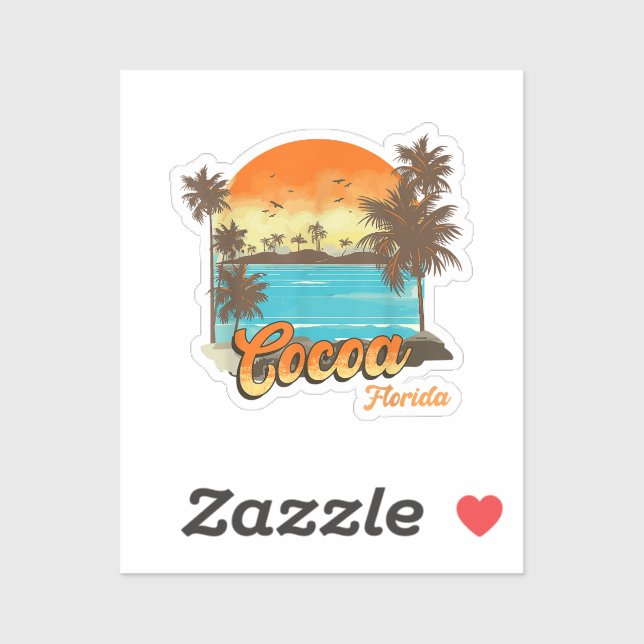 Cocoa Florida Beach Summer Vacation Palm Sunset  (Sheet)