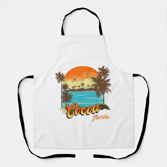 Cocoa Florida Beach Summer Vacation Palm Sunset  Apron (Front)