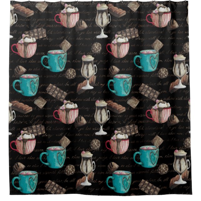 Cocoa marshmallows hot chocolate candy winter    shower curtain (Front)