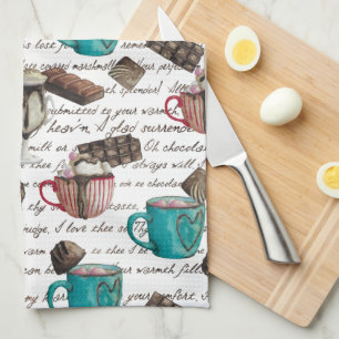 Cocoa marshmallows hot chocolate candy winter  tea towel