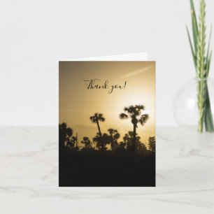 Cocoa Palm Silhouette Thank You Card