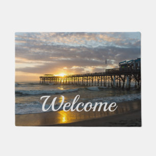 Cocoa Pier 1st Sunrise 2017 Welcome Doormat