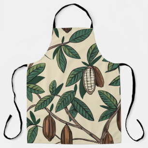 Cocoa plant seamless pattern. Cacao bean. Vintage  Apron
