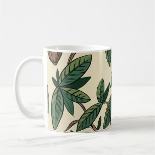 Cocoa plant seamless pattern. Cacao bean. Vintage Coffee Mug