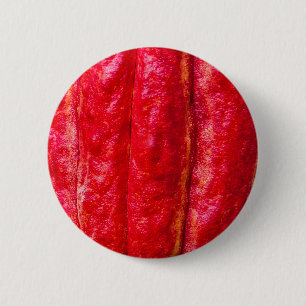 cocoa pod red 6 cm round badge