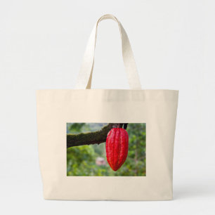 cocoa pod red large tote bag