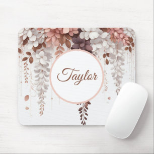 Cocoa Rose Wisteria Cascade Mouse Pad