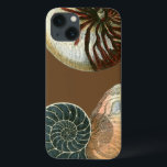 Cocoa Shell iPhone 13 Case<br><div class="desc">Get this unique stonewashed red and blue Conch seashell image on your next product. This amazing,  cocoa background these two unique seashells. Take the beach with you everywhere you go.</div>