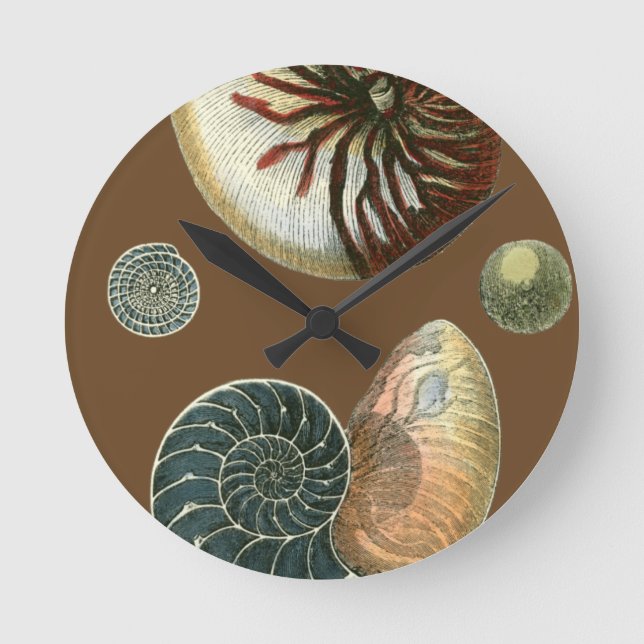 Cocoa Shell Round Clock (Front)