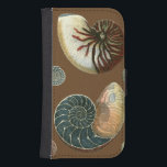 Cocoa Shell Samsung S4 Wallet Case<br><div class="desc">Get this unique stonewashed red and blue Conch seashell image on your next product. This amazing,  cocoa background these two unique seashells. Take the beach with you everywhere you go.</div>
