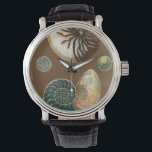 Cocoa Shell Watch<br><div class="desc">Get this unique stonewashed red and blue Conch seashell image on your next product. This amazing, cocoa background these two unique seashells. Take the beach with you everywhere you go.</div>