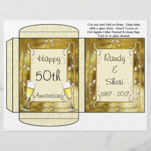 Cocoa, Tea, Cider Packet Golden Anniversary Favour Flyer