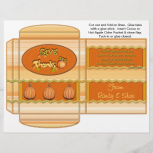 Cocoa, Tea, Cider Packet Thanksgiving Favours Flyer
