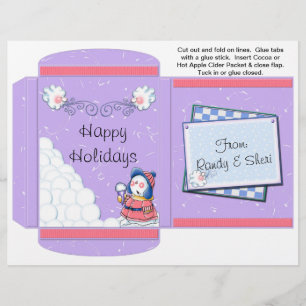 Cocoa, Tea, Cider Packet Winter Christmas Favours Flyer