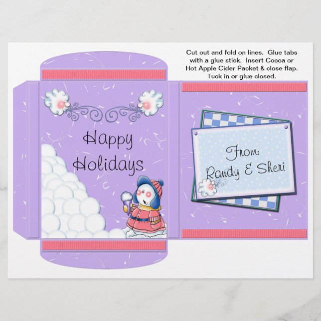 Cocoa, Tea, Cider Packet Winter Christmas Favours Flyer (Front)
