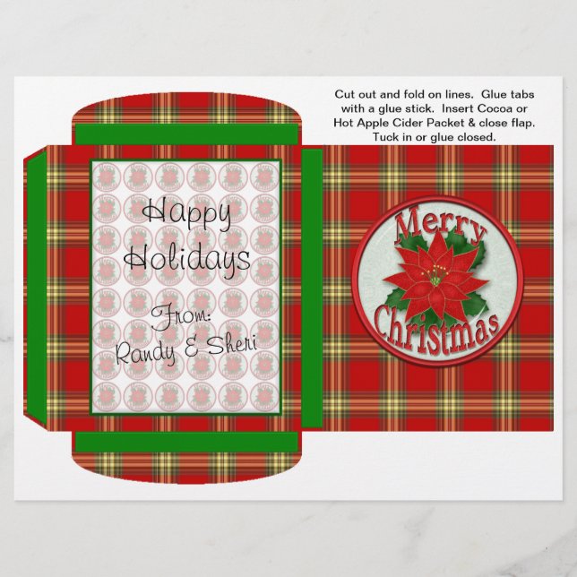 Cocoa, Tea, Cider Packet Winter Christmas Favours Flyer (Front)