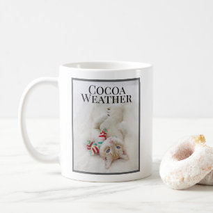 Cocoa Weather Cute Cat Snowman In Scarf Coffee Mug