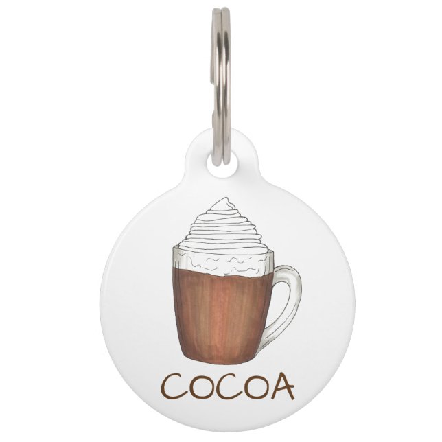 COCOA Winter Hot Chocolate Holiday Dog Pet Tag (Front)