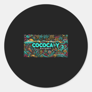 Cococay Beach Bahamas Travel Summer Family Vacatio Classic Round Sticker