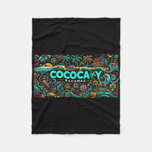 Cococay Beach Bahamas Travel Summer Family Vacatio Fleece Blanket