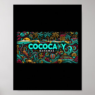 Cococay Beach Bahamas Travel Summer Family Vacatio Poster
