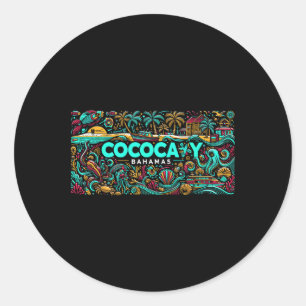 Cococay Beach Hamas Travel Summer Family Vacation Classic Round Sticker