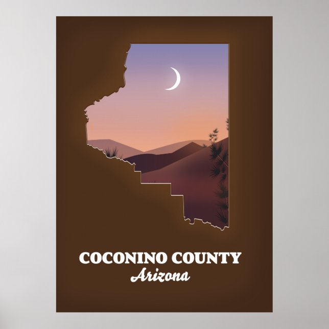 Coconino County Arizona Map. Poster (Front)