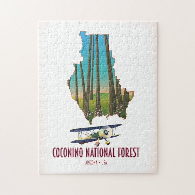 Coconino National Forest Arizona USA map Jigsaw Puzzle (Vertical)