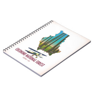 Coconino National Forest Arizona USA map Notebook