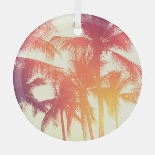 Coconut Beach: Vintage Tropical Warmth. Glass Tree Decoration