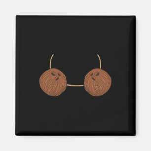 Coconut Bra Costume Cute Easy Food Halloween Gift Magnet
